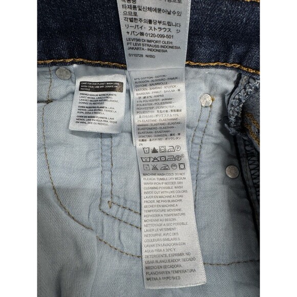 Levis 513 Slim Straight Leg Jeans Men’s 30x32 Blue Denim Stretch Medium Wash - Picture 5 of 11